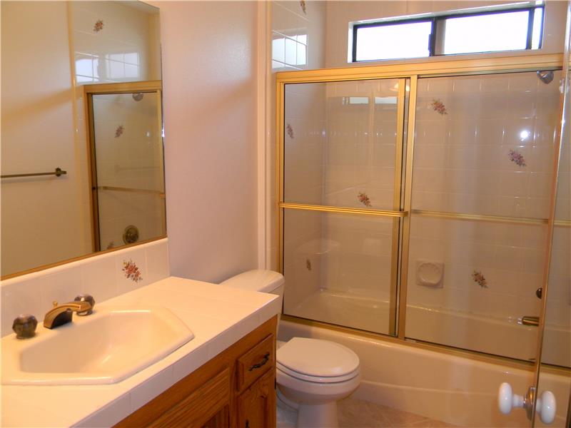 The 2nd master bath has a tub/shower combo.