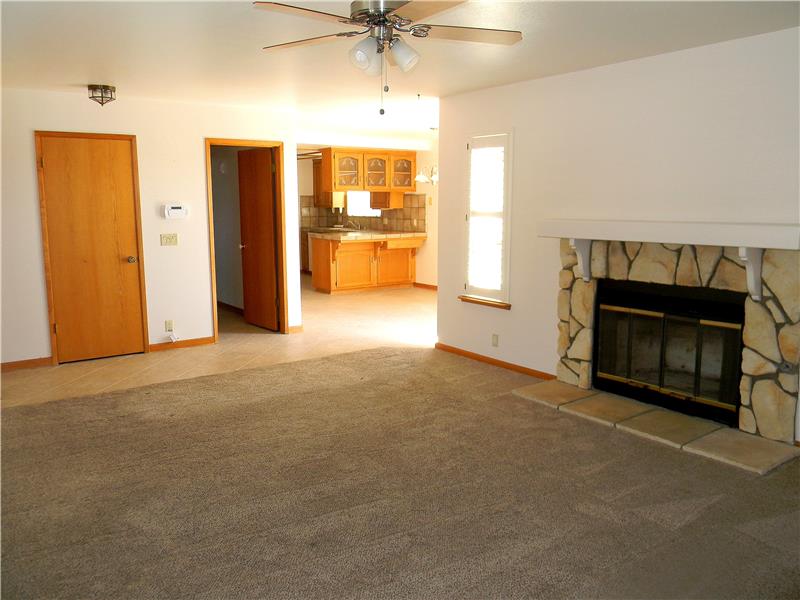 Nestle up to the cozy wood-burning fireplace on a chilly night!