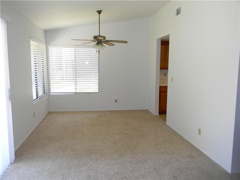 The dining room can accomodate a large dining set