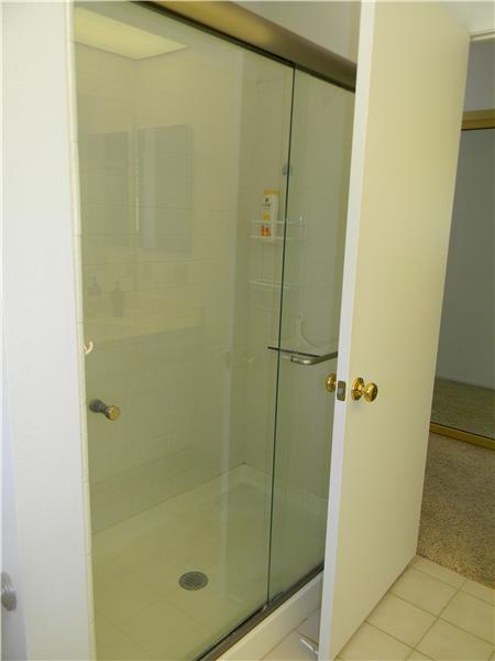 It's a walk-in shower in the master bathroom