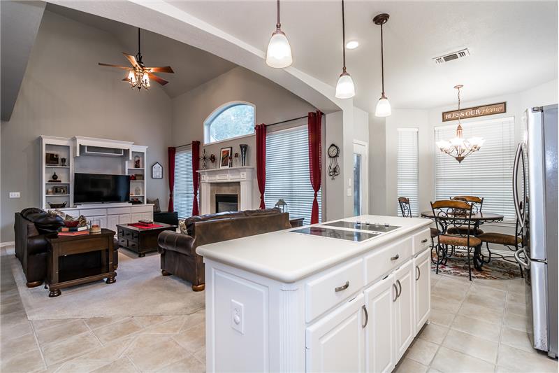 Kitchen open to family room perfect for entertaining.