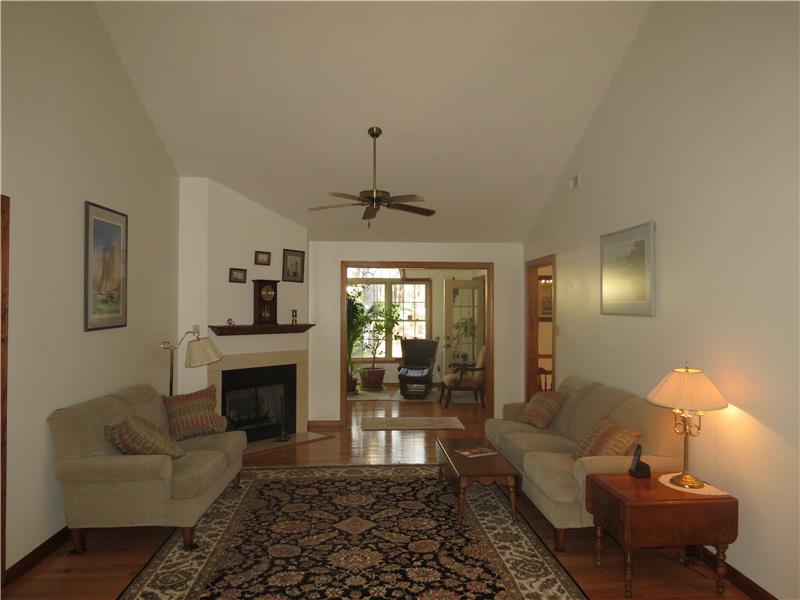 Living room w 15' ceilings