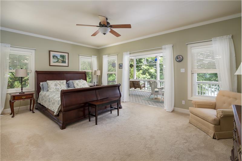 Master suite with french doors to screened porch 