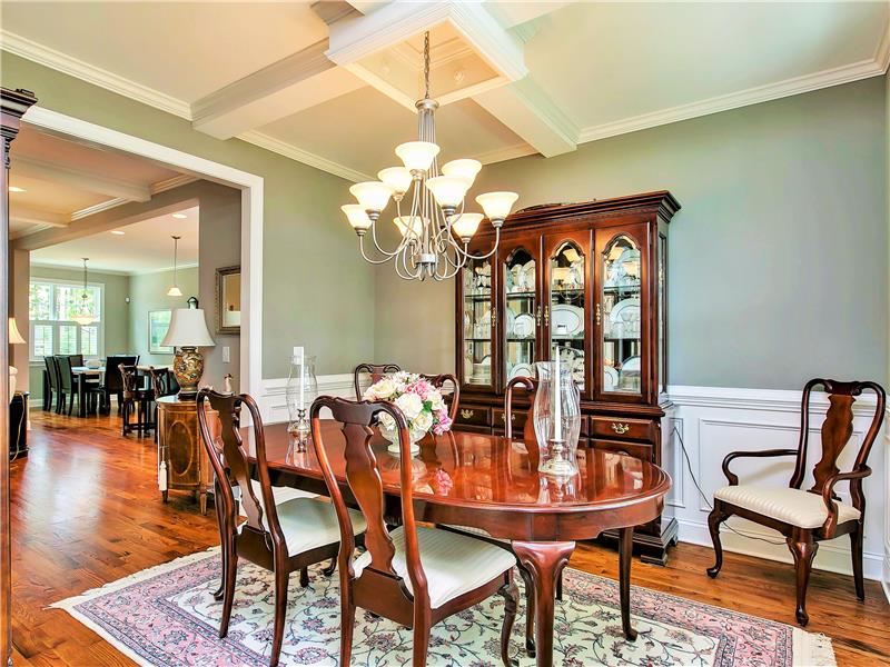 FORMAL DINING - COFFERED CEILING & TRIM