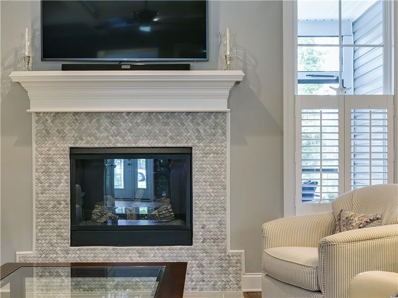 GAS FIREPLACE & CUSTOM TILE SURROUNDS