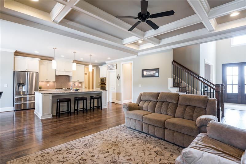 Coffered Ceiling in Family Room