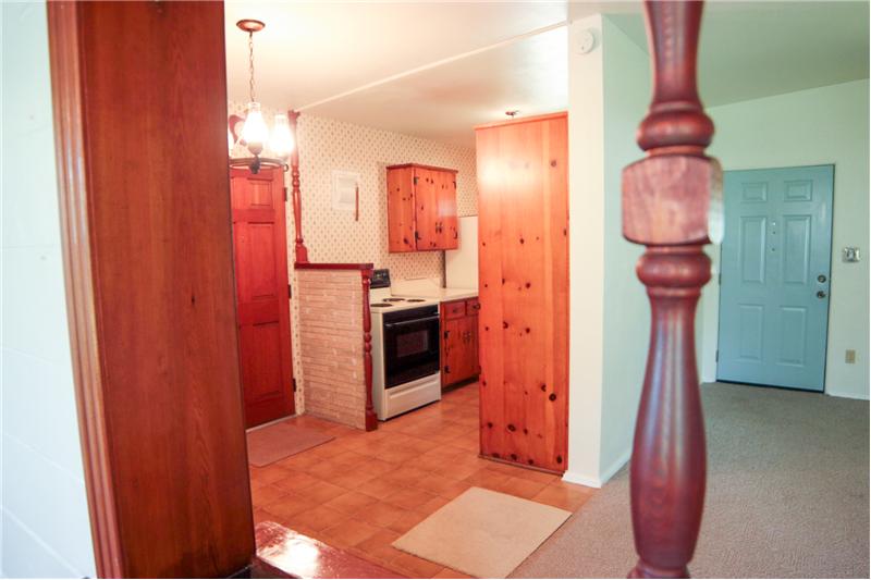 View into kitchen