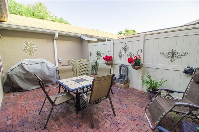 Brick paved patio