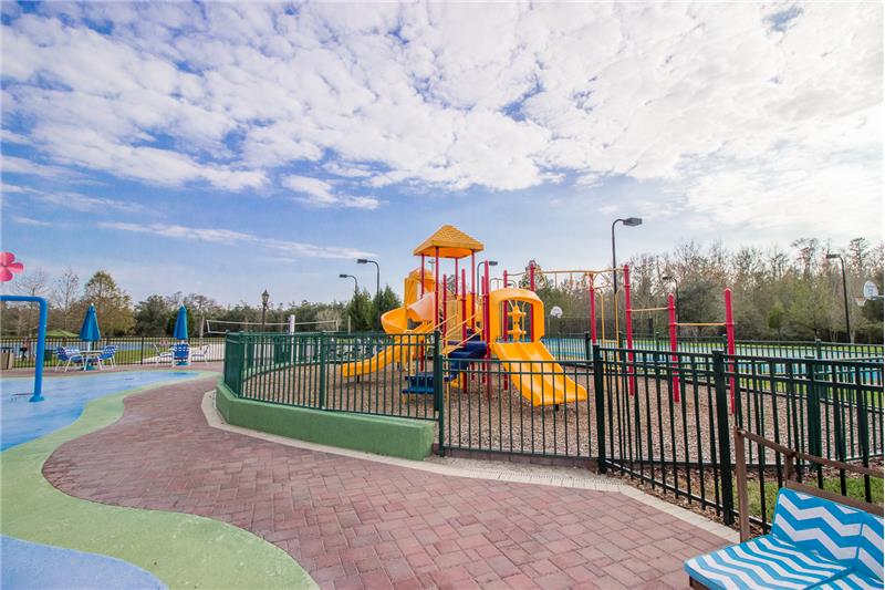 Play area and splash area