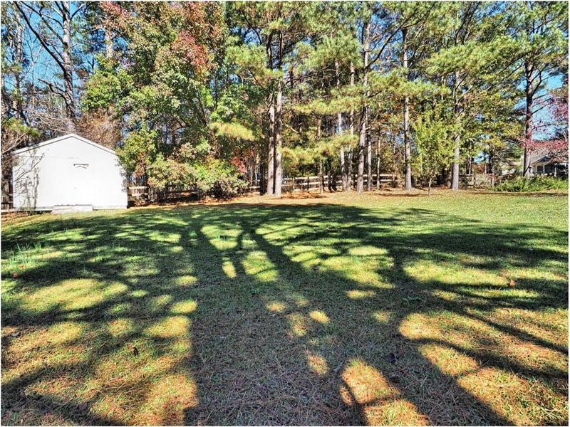 Backyard with Shed 5005 Rossmore Dr, Fuquay-Varina NC 27526