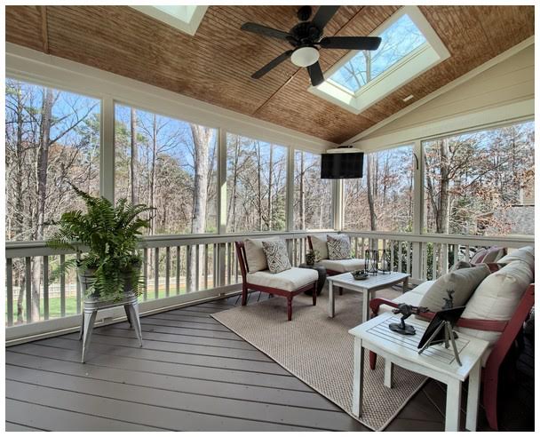 Screen Porch with Skylights