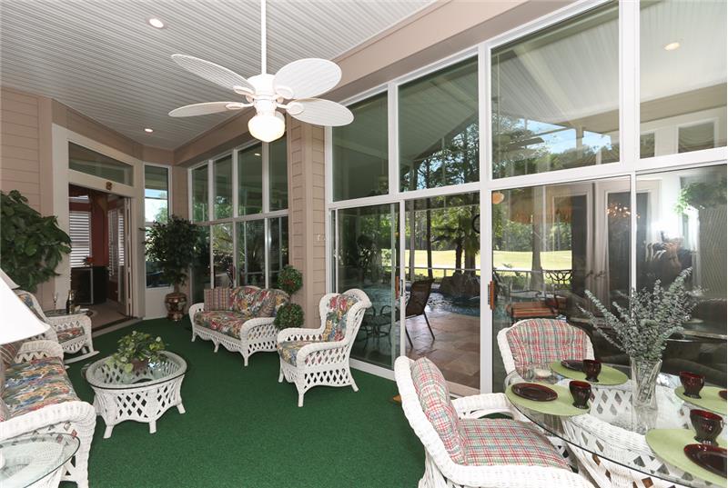 Heated/AC year-round use of this room.   The beadboard ceiling and Casablanca-type ceiling fans add to the wonderful feeling tha