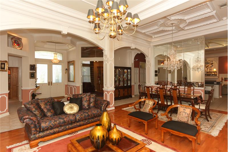 Look at the lovely double crown moldings and archways.  Simply elegant.