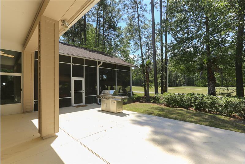 Look at the huge patio.  The natural gas, Jenn Air Stainless Steel grill will stay--only used once!