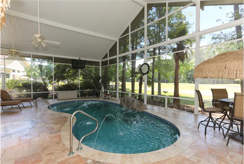 The screened lanai with 26', beadboard, Cathedral ceilings is simply breathtaking!  Your personal resort includes a large free-f