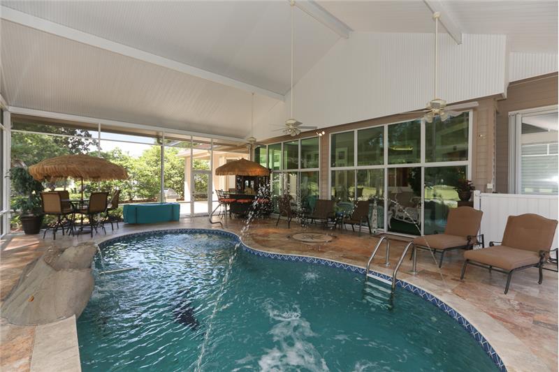 A view of the garden room from the golf-side of the lanai.