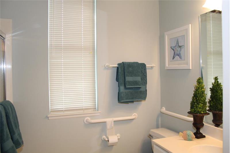 This is the full bath in second bedroom suite. It is freshly painted.