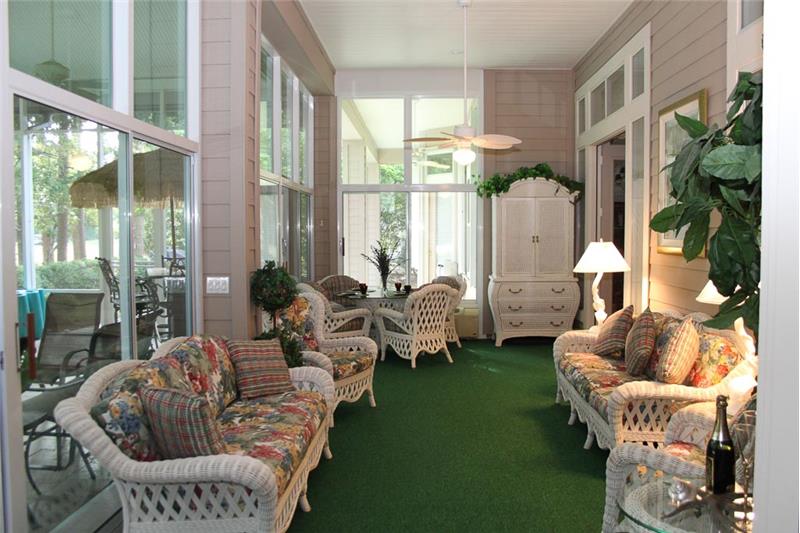 View of the Carolina room from the casual dining area next to the kitchen.