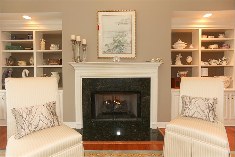 Gas fireplace with hook-ups for a TV above the mantle, if desired.