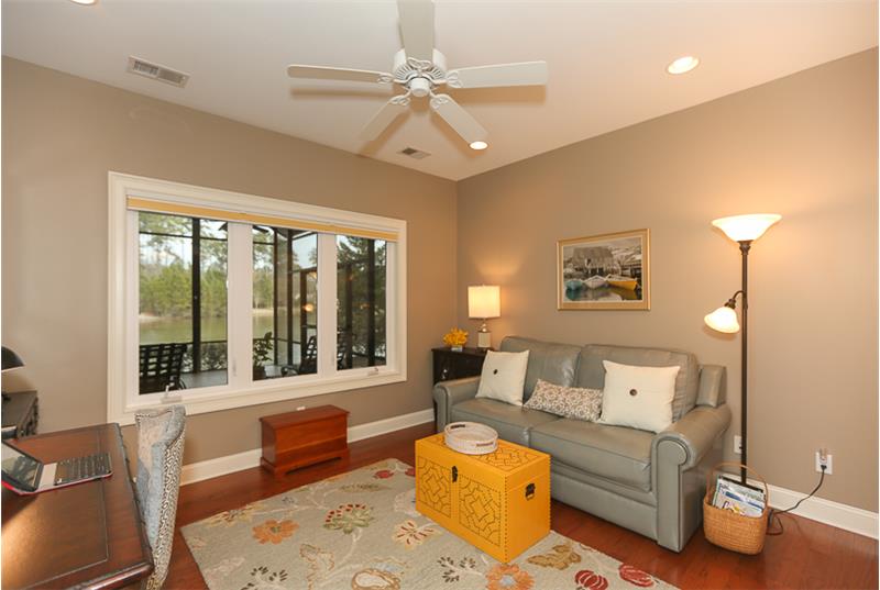 Bedroom #2 is being used as an office with a convertible couch for guests