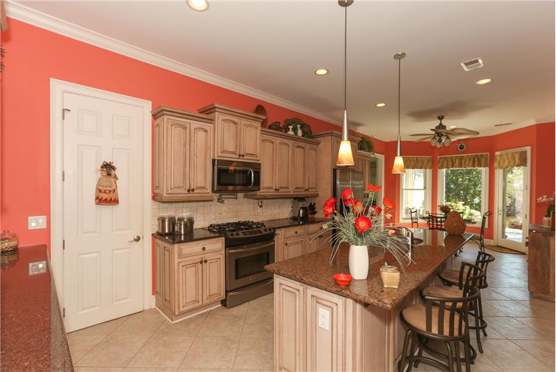 The kitchen is gorgeous and great for entertaining, cooking, and baking.