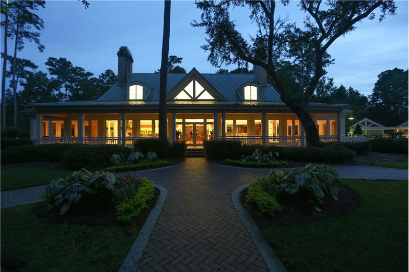 Nightfall on the Riverbend Clubhouse