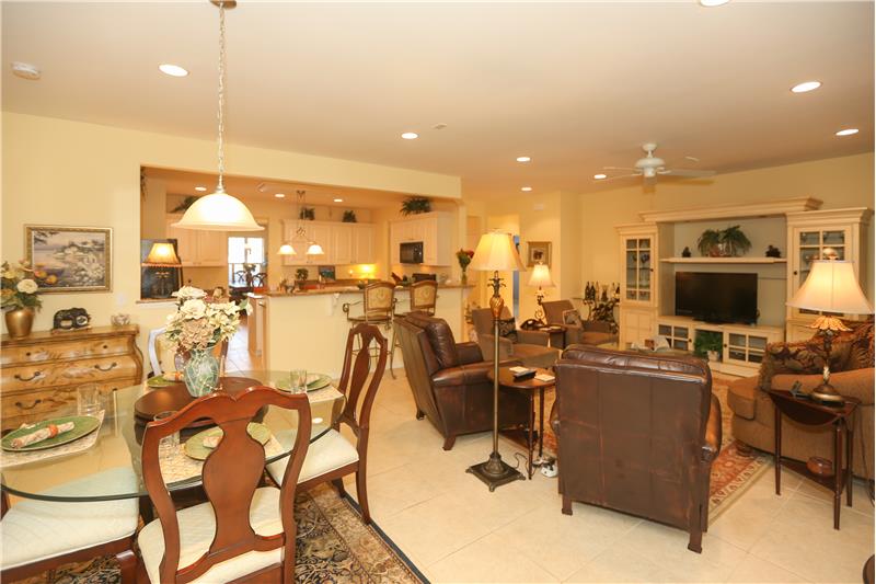 Living room & casual dining area