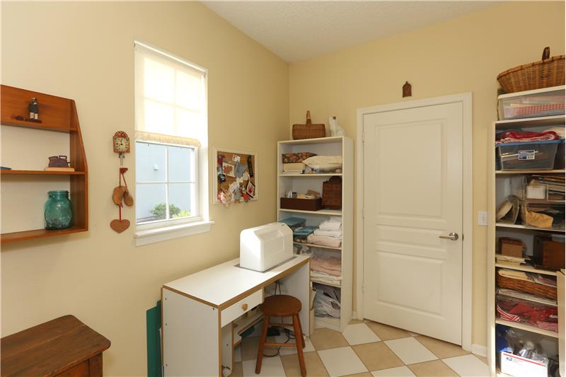 Hobby room can be turned into a laundry room.