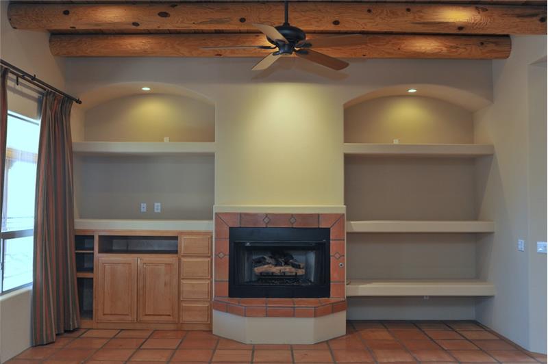 Built-in entertainment center with gas fireplace