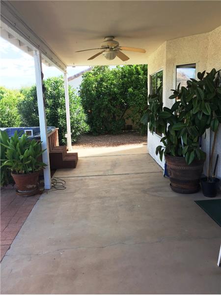 Extended Covered Patio with Ceiling Fan & Misters