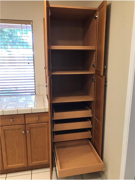 Custom Pantry with Deep Pull Out Shelves