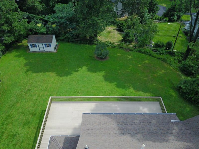 Aerial shot of the back yard.