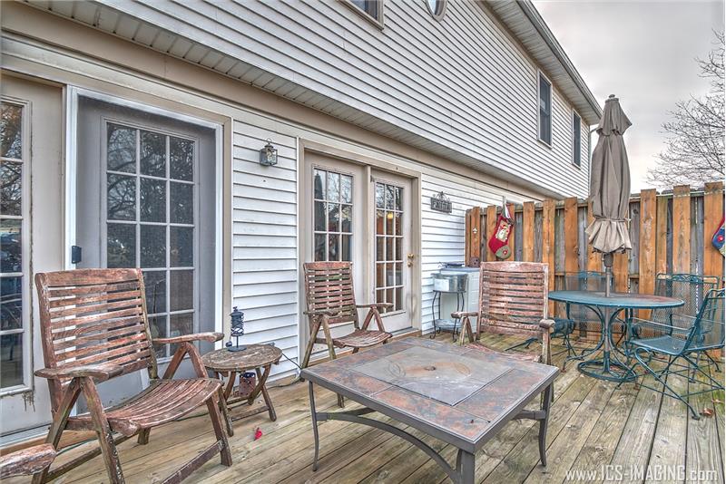 French Doors Lead To Kitchen and Dining Room