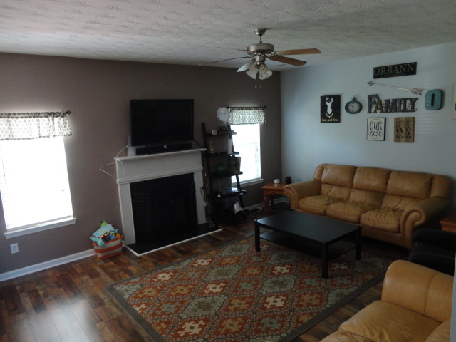 Living room with fireplace
