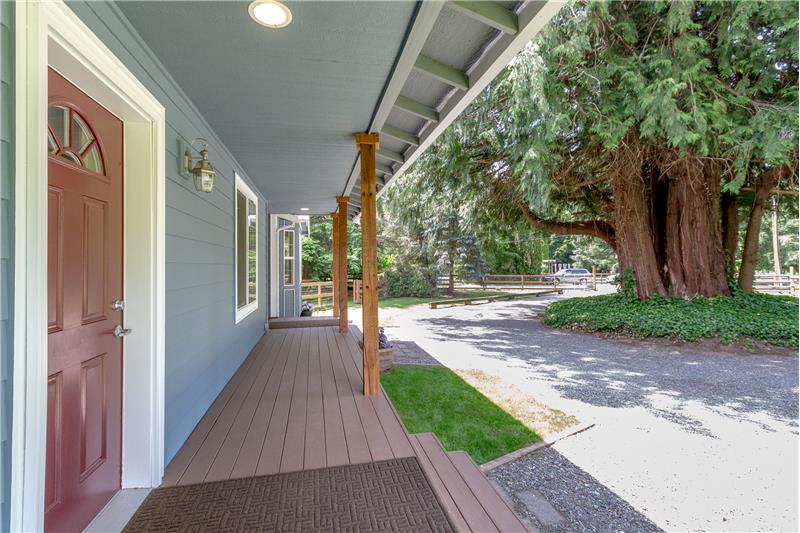 Full length country porch