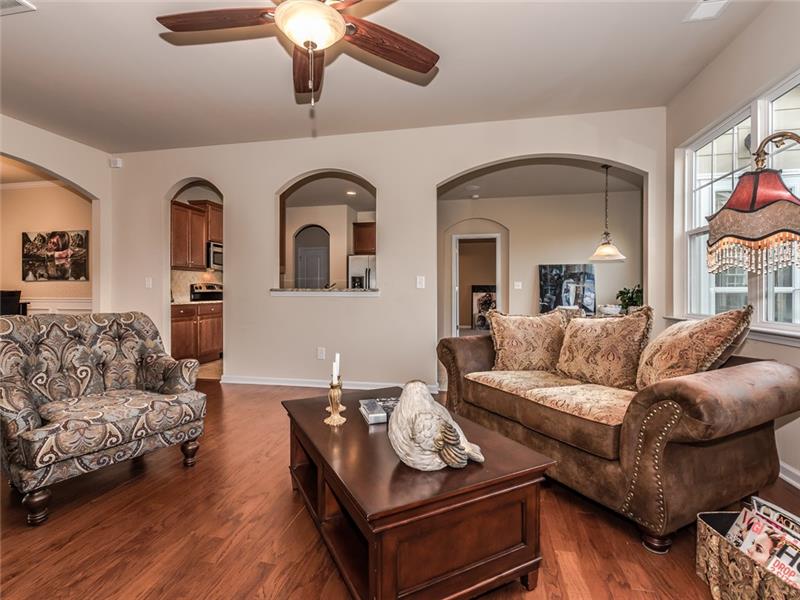 11312 Ardrey Crest Drive: Spacious great room with open sight lines to kitchen and dining room.