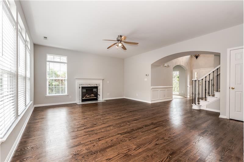Great room is open to the kitchen and foyer and offers great flow when entertaining.