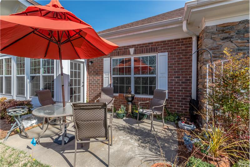 Private patio is a natural extension of home's living and entertaining areas.