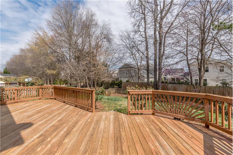 Large deck is a natural extension of the home's living and entertaining areas