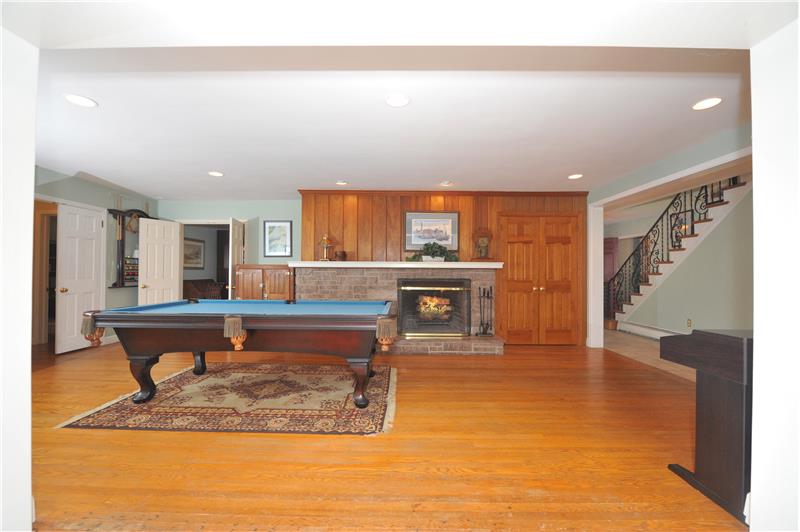 725 Knox Road Billiard Room with Fireplace