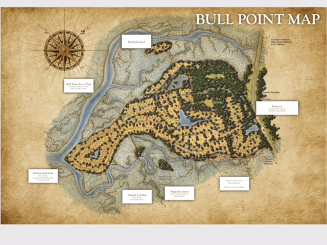 Bull Point Plantation map with lot location.