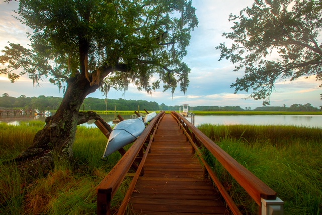Private boat dock with float, kayak rack, lift.