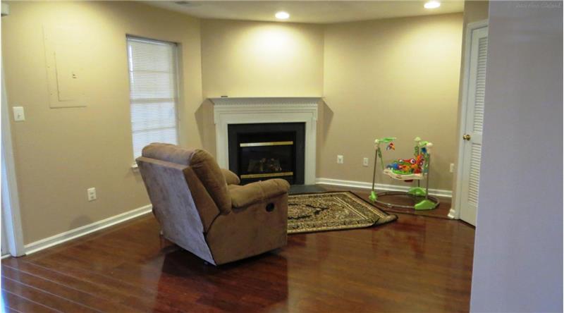 Basement Recreation Area with Gas Fireplace