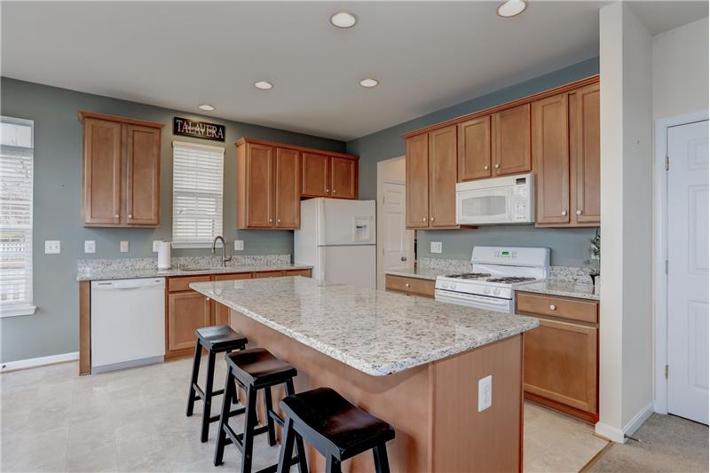 Granite Island and Counters in Kitchen