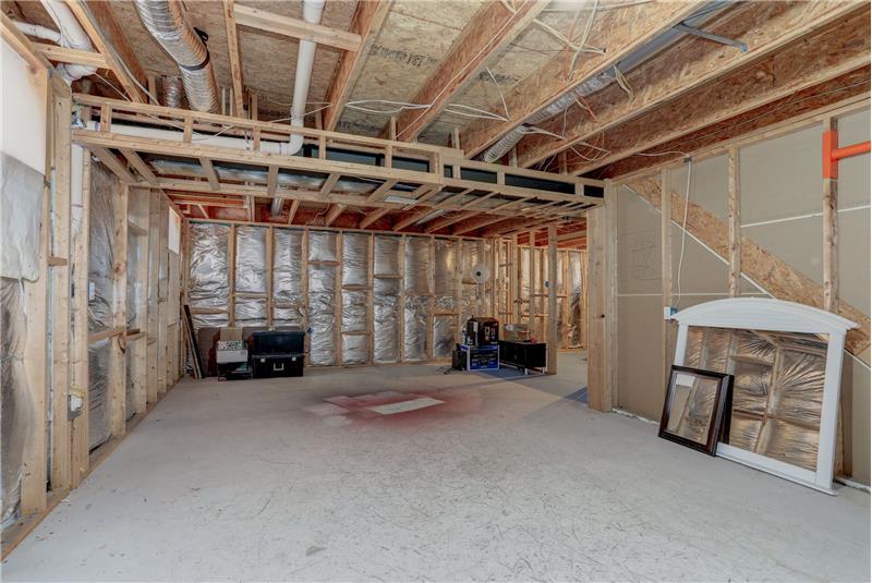 Unfinished Basement (Framed with Rough In for Full Bathroom)