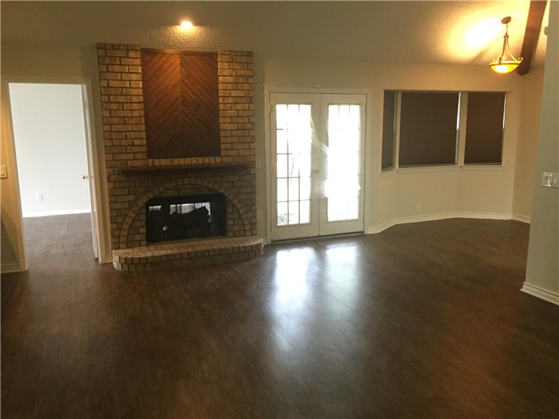 fireplace in living area