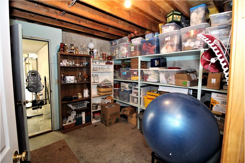 Storage Area Between Garage and Basement