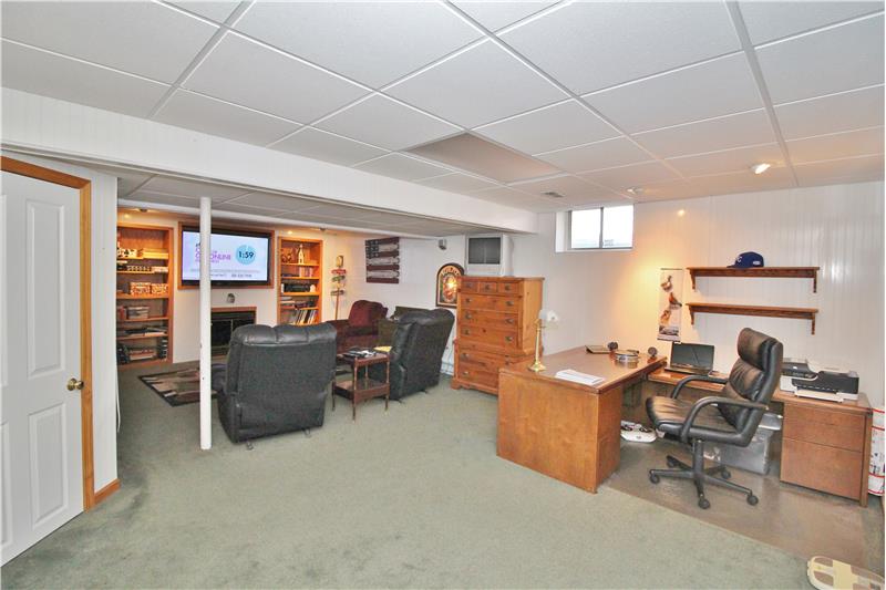 View of Office Area and Family Room