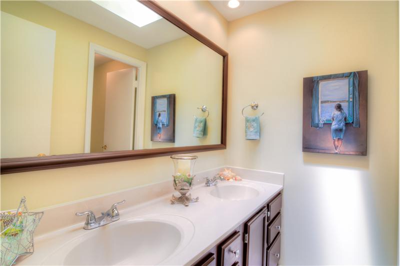 Upper Bath...part 1...with double vanity and skylight!