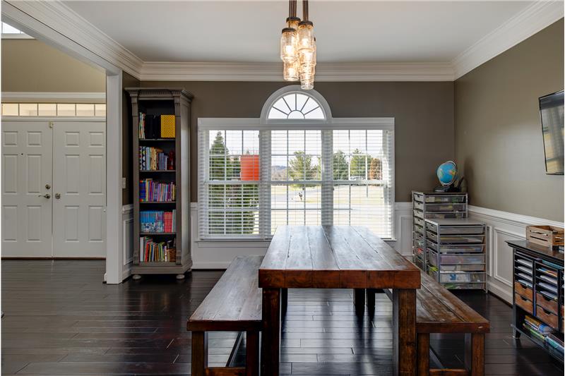 Formal dining woom w/Pottery Barn lighting